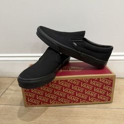 Vans Classic Slip On All Black Size 12