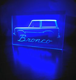 FORD BRONCO LED NEON BLUE LIGHT SIGN 8x12
