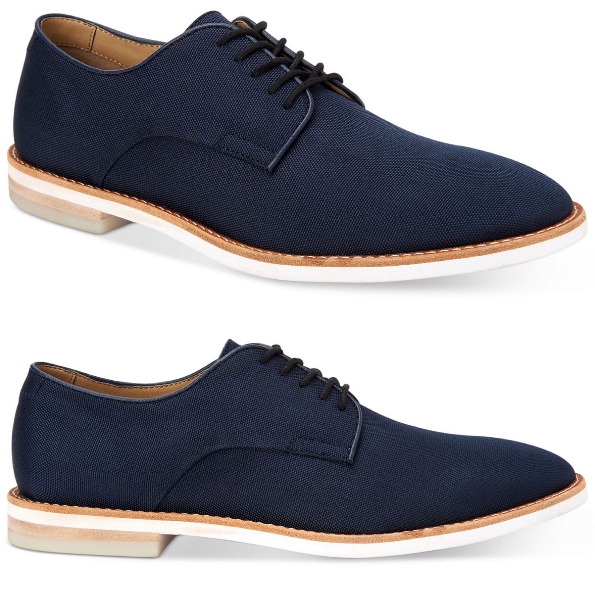 CALVIN KLEIN Men’s Aggussie Nylon Oxfords - Dark Navy Blue Shoes, sz. 8.5