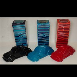 3 Vintage Volkswagen Beetles Avon Cologne Bottles - FULL Excellent Condition w/ Original Boxes