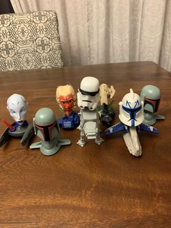 LOT OF 7 STAR WARS Mc BOBBLE HEADS