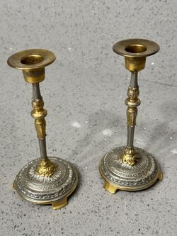 60’s Candlestick Holders, Two Colors, Beautifully Ornate Candlestick Holders, JHL IMPORT