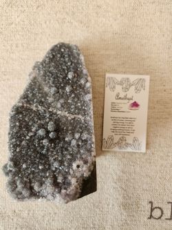 Large Natural Amethyst Druzy Cluster 5.5” Crystal Geode Display Specimen