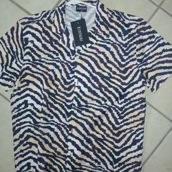 Mens  Zebra Top Size Small