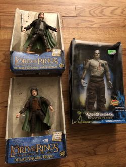 The lord of the rings, van-helsing Frankenstein action figures (all 3)