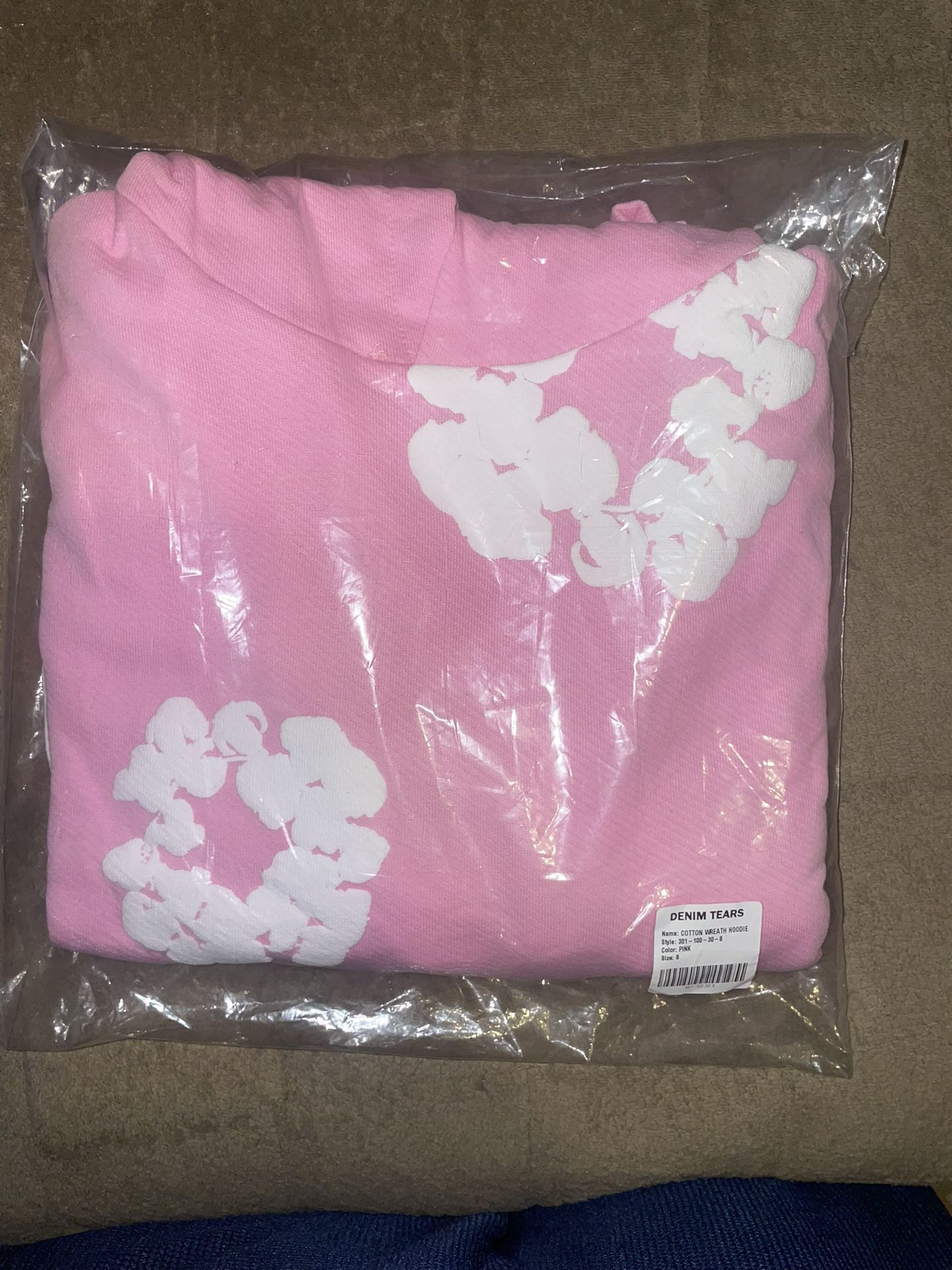 Pink Denim Tear Hoodie