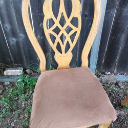 3 Pecan Wood Chairs