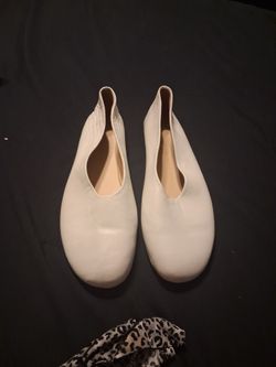 White Leather Ballet Flats