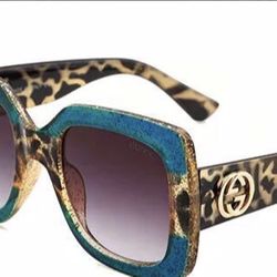 Gg Leopard And Blue Sunglasses 