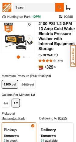 Electric Pressure washer 2100psi 1.2 gpm