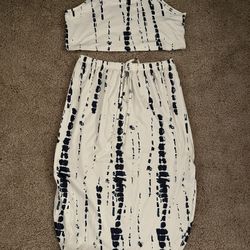 Two Piece Tank Top And Skirt Set