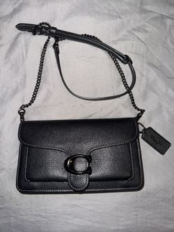 COACH Polished Pebble Leather Tabby Chain Clutch