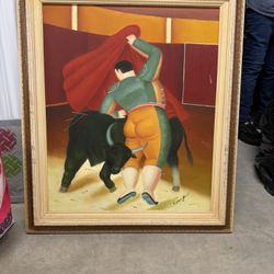  "Derechazo" reproduction by Fernando Botero