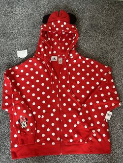 Disneyland Disney Parks Adult Minnie Mouse ZIP Up Sweater Jacket New With Tags