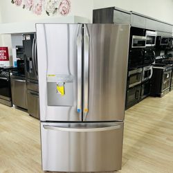 - 29 Cu. Ft. French Door Smart Refrigerator with Ice Maker and External Water Dispenser - Stainless steel Model:LRFWSS