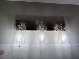 Vanity light fixtures (2) silver