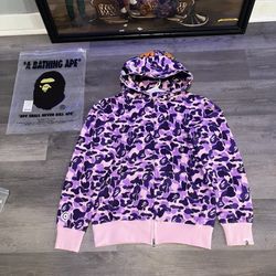 Purple/pink bape hoodie meduim