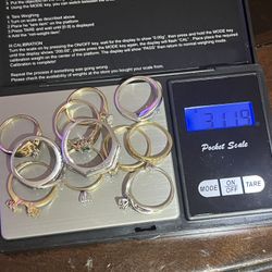 10K and 14K lot of rings all with diamonds 11 rings in total Pure diamonds