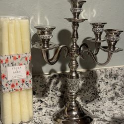 Elegant Candle Holder With Uncented Candles