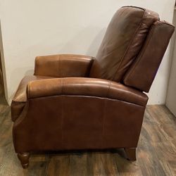 Comfy Brown (man Made) Leather Recliner Chair -pleather Vinyl Living Room Man Cave Reading Traditional 