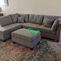 Sectional Sofa with ottoman Living room Couch