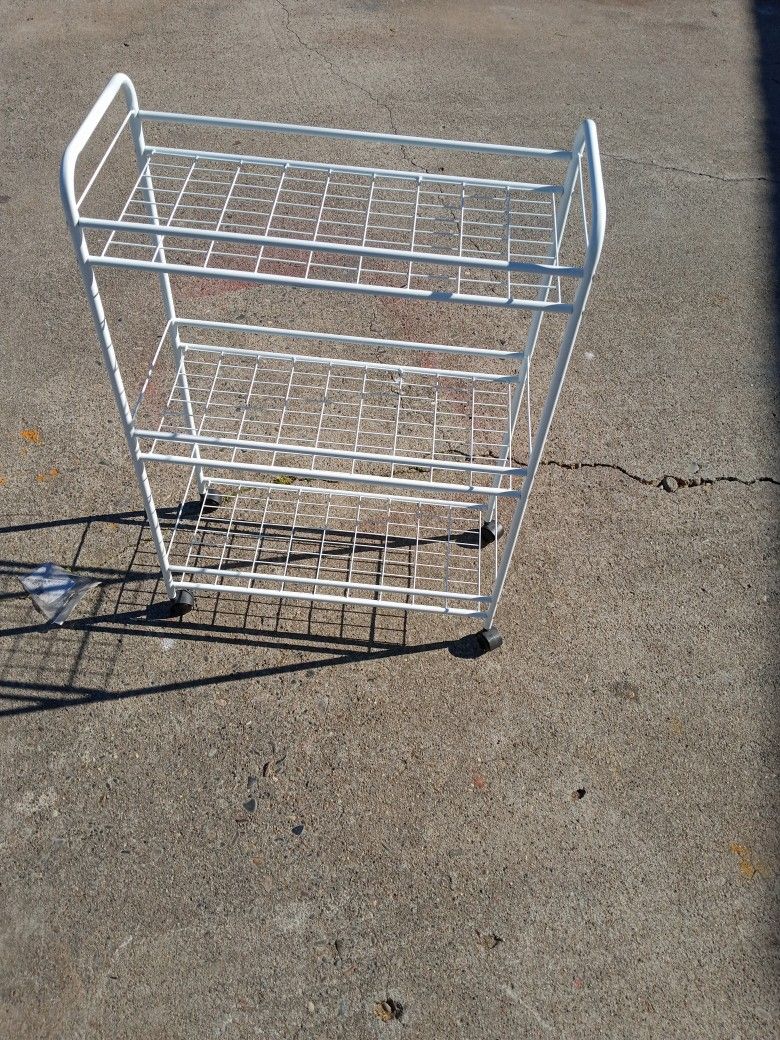 White Metal 3 Tier Storage Rack