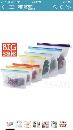 Reusable food storage bag set