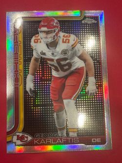 2025 Topps Chrome George Karlaftis Chiefs Lightboard Logo Variation SSP #152