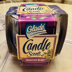 Vintage 1996 Glade Candle Scents Mountain Berry 4oz Glass Jar Discontinued