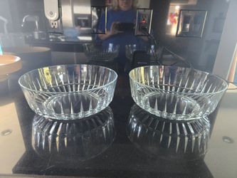 Two beautiful large Crystal serving bowls