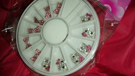 Hello kitty Nail art (12) pcs