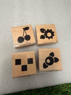 Stampin' Up! Wood Rubber Stamp Set of 4