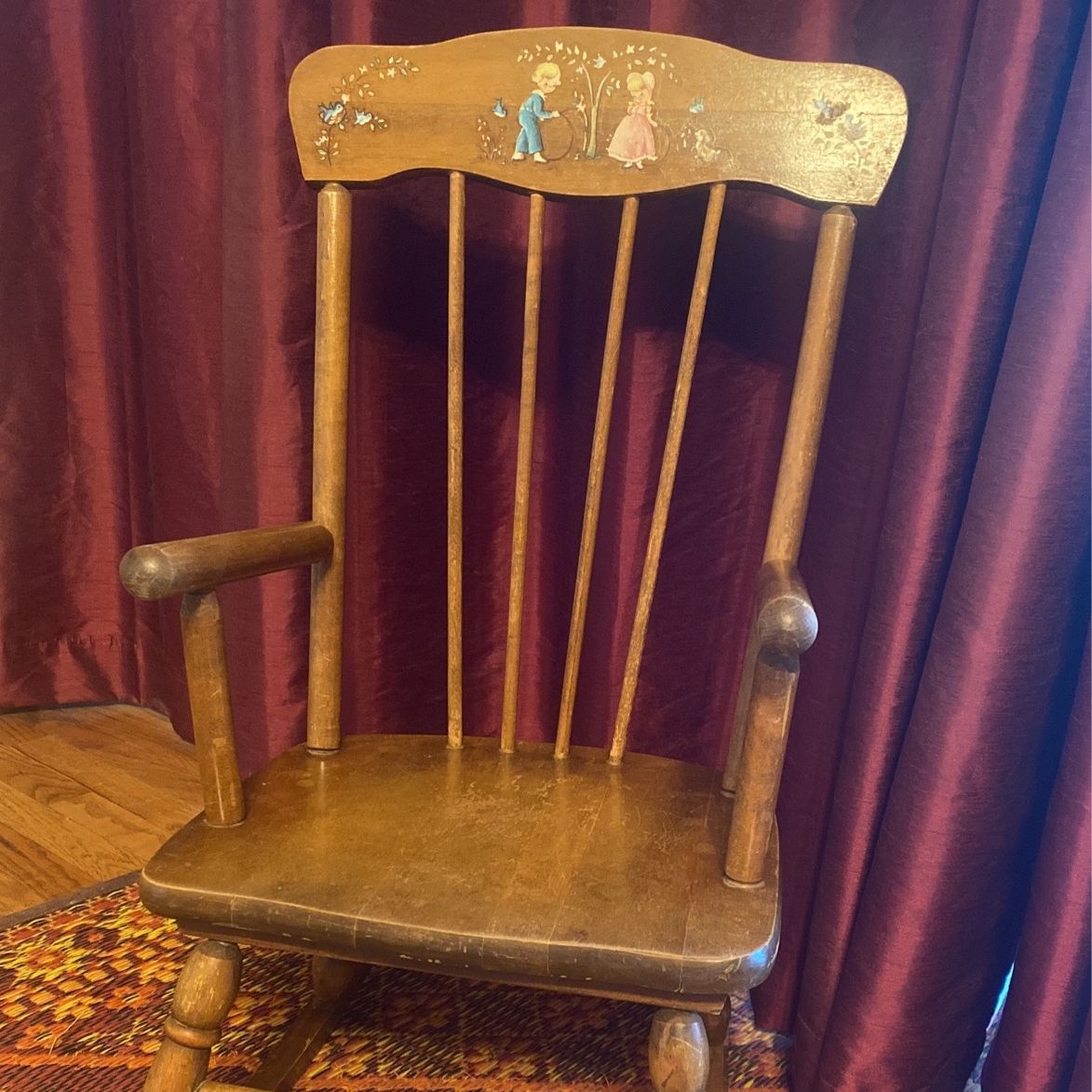 1960 s Hedstrom Child s Wooden Rocking ChairUSA for Sale in