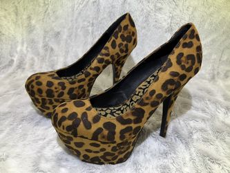 High Heel Platform Pump “Leopard Suede Print” 8