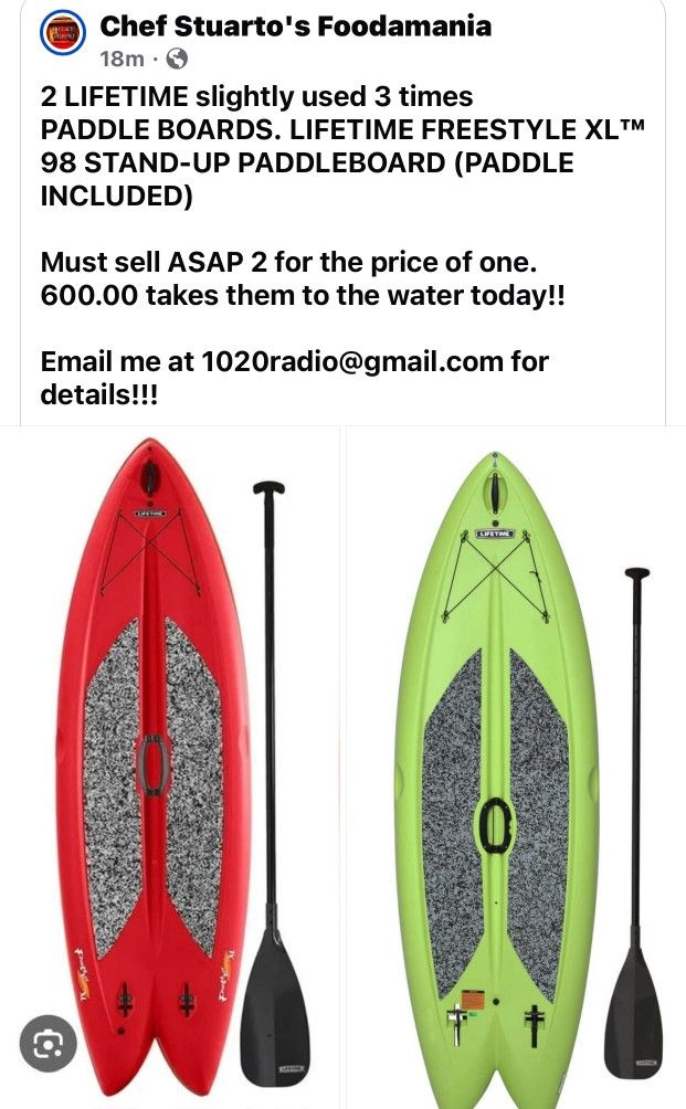 Paddle Boards And Canoe