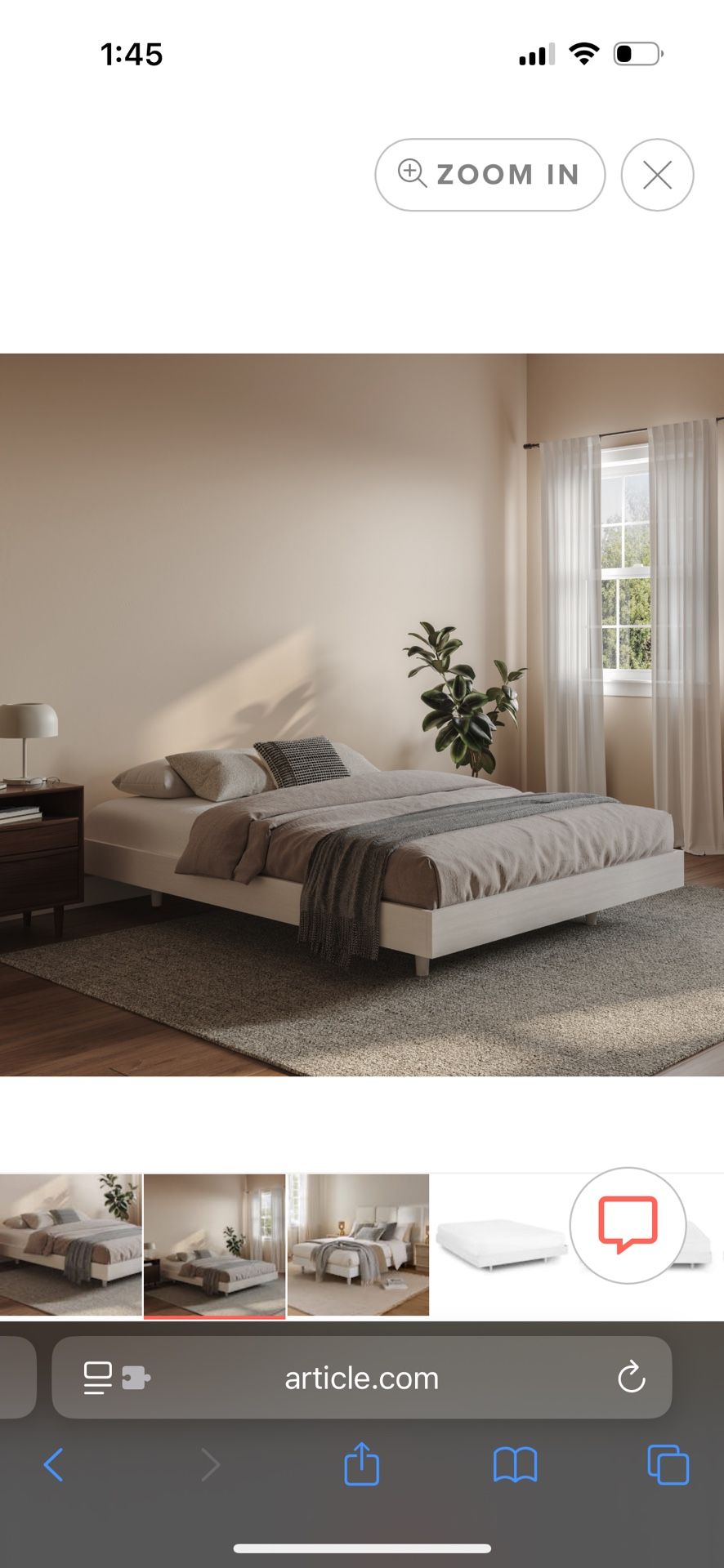 Article Queen White Wood Bed Frame