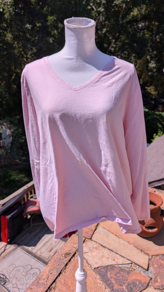 Lands End Plus Size 3 XL Soft cotton V Neck top - NWOT