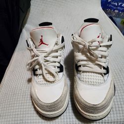 Air Jordan 4 White  Black Sneakers