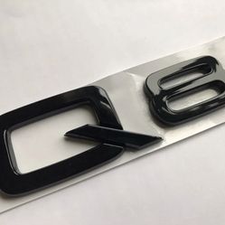 Audi Q8 Rear Boot Trunk Lettering Badge Emblem  Gloss Black 