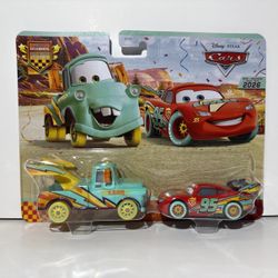 Disney Pixar Cars Lightning Mcqueen Mater 2 Pack 20th Anniversary