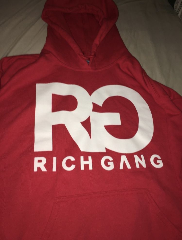 Mens size small Rich Gang hoodie young thug red tee rap merch