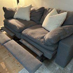 Loveseat/ Sofa, Electric Reclining, Grey