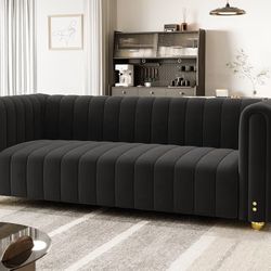Black modern Velvet Couch 