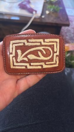 Small Brown Leather Embroidered Box