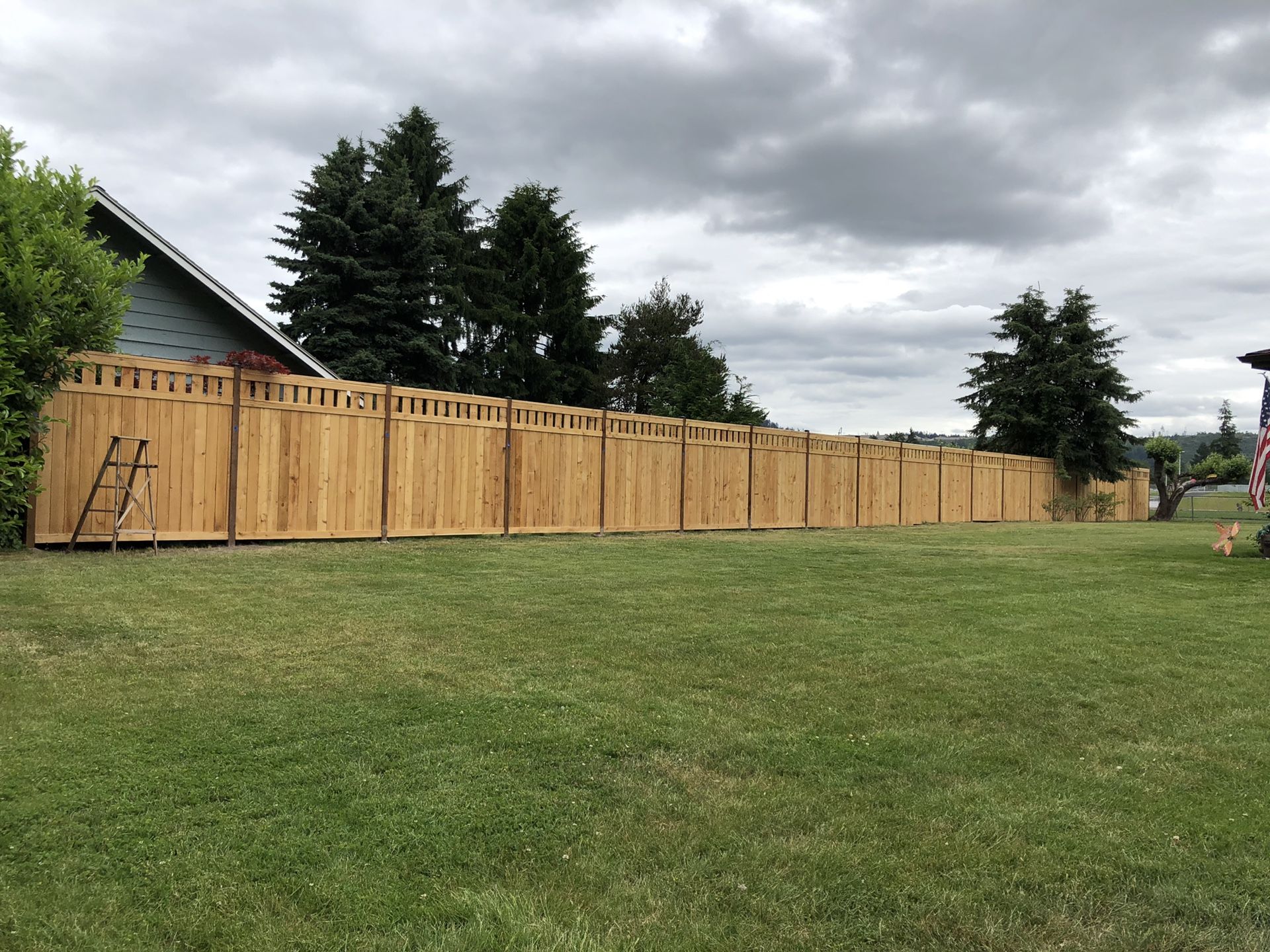 Simple cedar fences 18+$ per foot. Labor + material