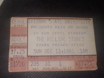 ROLLING STONES CONCERT. TICKET STUB