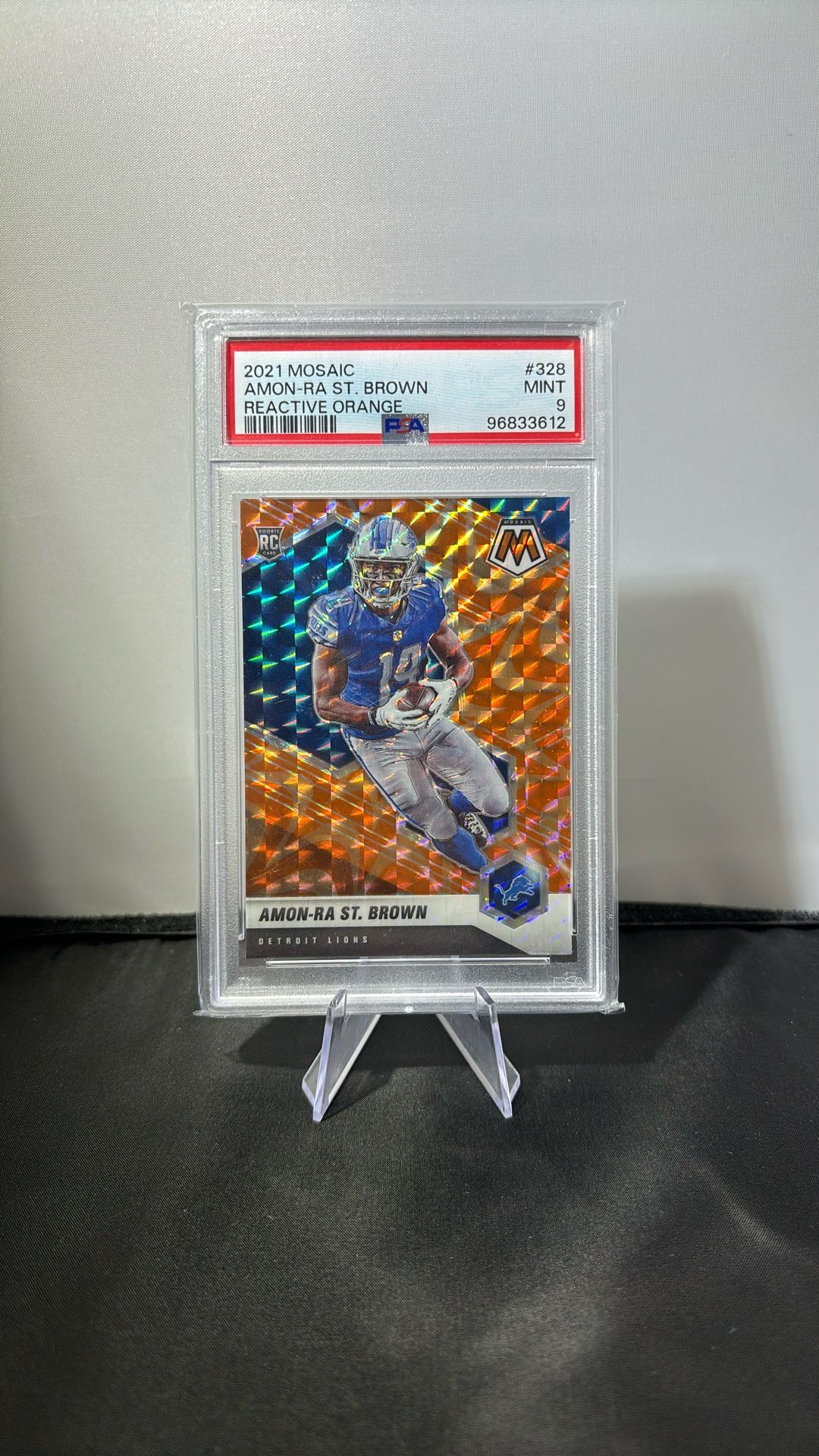 2021 Amon-Ra St. Brown RookiePSA 9 Reactive Orange
