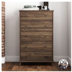  5 Drawer Dresser, Walnut