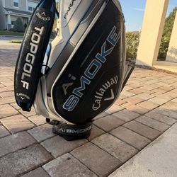 Callaway AI Smoke Paradym Golf Cart Bag Black White Blue 5-Way Divider Synthetic