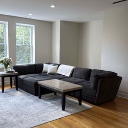 Thomasville Tisdale Modular Sectional 6-piece Dark Gray Like NEW condition .